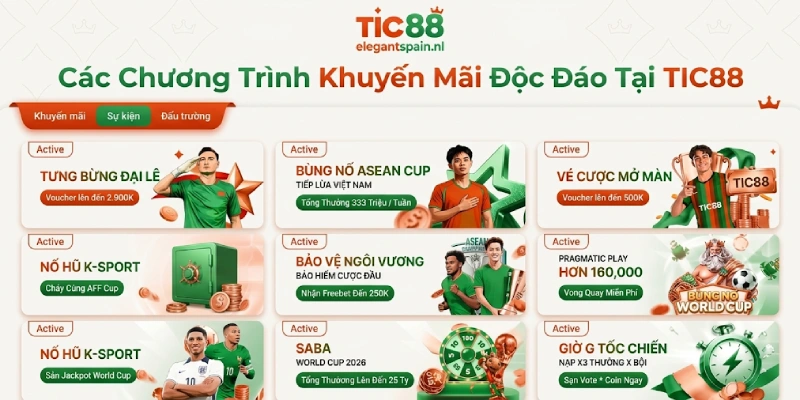 Các Chương Trình Khuyến Mãi Độc Đáo Tại TIC88