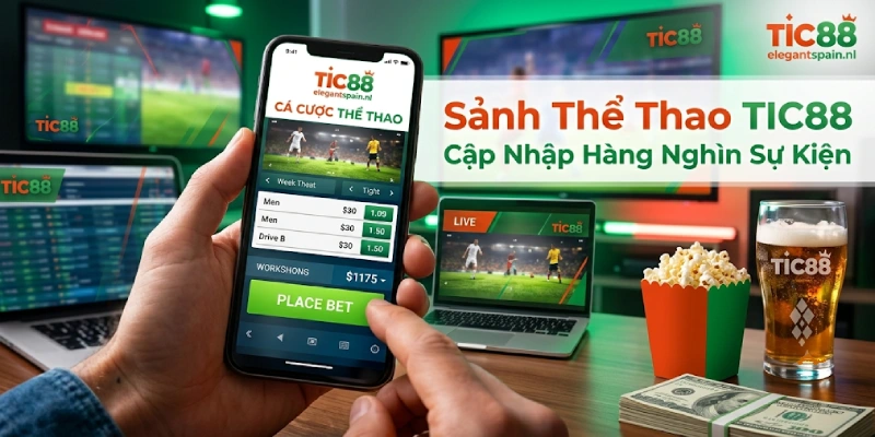Sảnh Thể Thao TIC88 Cập Nhập Hàng Nghìn Sự Kiện